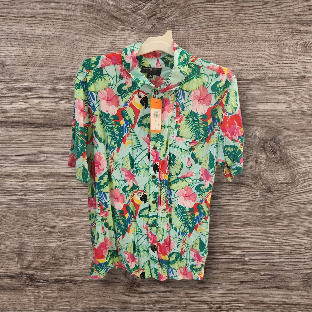 Tropical Parrot Print Shirt